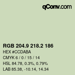 Color code: RGB 204.9 218.2 186 | qconv.com