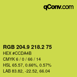 カラーコード: RGB 204.9 218.2 75 | qconv.com
