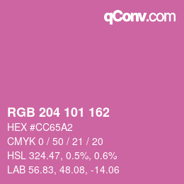 Color code: RGB 204 101 162 | qconv.com