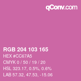 Color code: RGB 204 103 165 | qconv.com