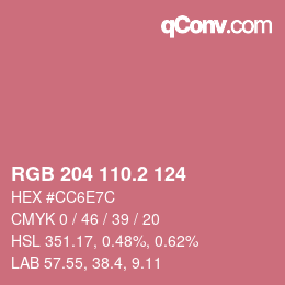カラーコード: RGB 204 110.2 124 | qconv.com