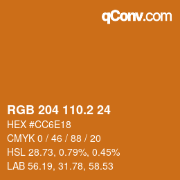 Color code: RGB 204 110.2 24 | qconv.com