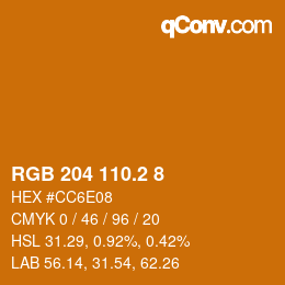 カラーコード: RGB 204 110.2 8 | qconv.com