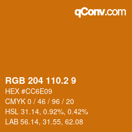カラーコード: RGB 204 110.2 9 | qconv.com