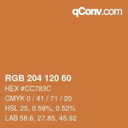 カラーコード: RGB 204 120 60 | qconv.com