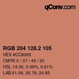 Color code: RGB 204 128.2 105 | qconv.com