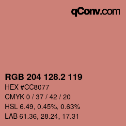カラーコード: RGB 204 128.2 119 | qconv.com