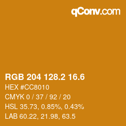カラーコード: RGB 204 128.2 16.6 | qconv.com
