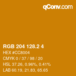 カラーコード: RGB 204 128.2 4 | qconv.com