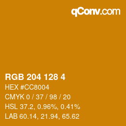 Color code: RGB 204 128 4 | qconv.com