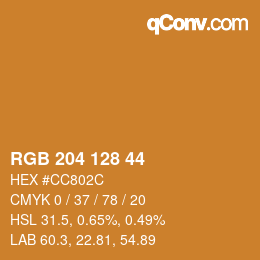 カラーコード: RGB 204 128 44 | qconv.com
