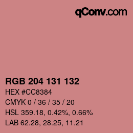 カラーコード: RGB 204 131 132 | qconv.com