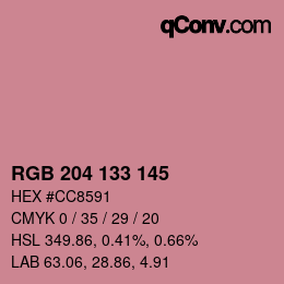 Código de color: RGB 204 133 145 | qconv.com
