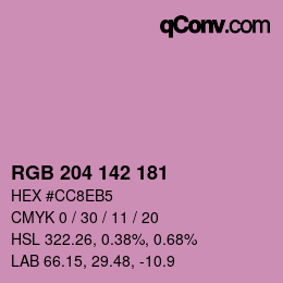 Color code: RGB 204 142 181 | qconv.com