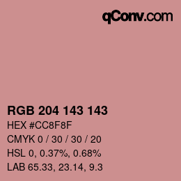 Farbcode: RGB 204 143 143 | qconv.com