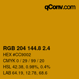 カラーコード: RGB 204 144.8 2.4 | qconv.com