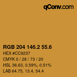 カラーコード: RGB 204 146.2 55.6 | qconv.com