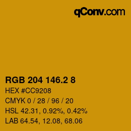 カラーコード: RGB 204 146.2 8 | qconv.com