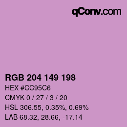 Farbcode: RGB 204 149 198 | qconv.com