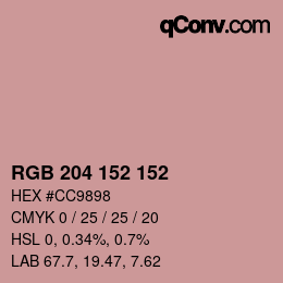 Color code: RGB 204 152 152 | qconv.com