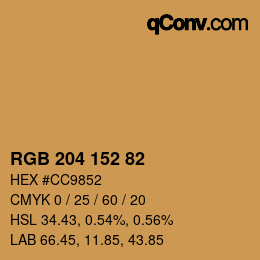 Farbcode: RGB 204 152 82 | qconv.com