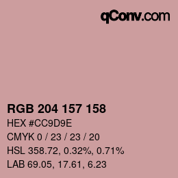 Color code: RGB 204 157 158 | qconv.com