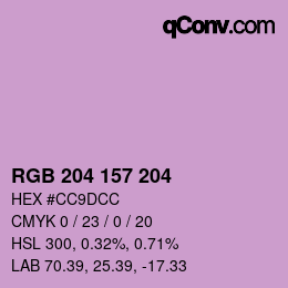 カラーコード: RGB 204 157 204 | qconv.com