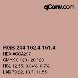 カラーコード: RGB 204 162.4 151.4 | qconv.com