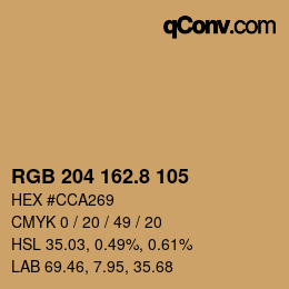 カラーコード: RGB 204 162.8 105 | qconv.com