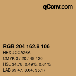 Color code: RGB 204 162.8 106 | qconv.com