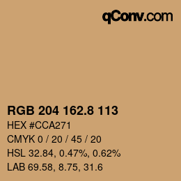 Color code: RGB 204 162.8 113 | qconv.com