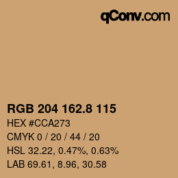 Color code: RGB 204 162.8 115 | qconv.com