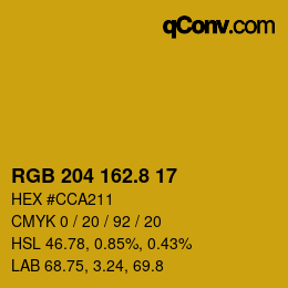 Color code: RGB 204 162.8 17 | qconv.com