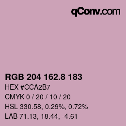 Color code: RGB 204 162.8 183 | qconv.com