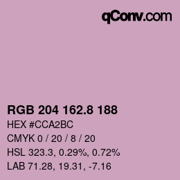 Color code: RGB 204 162.8 188 | qconv.com