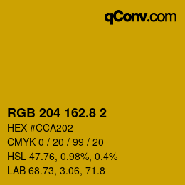 カラーコード: RGB 204 162.8 2 | qconv.com