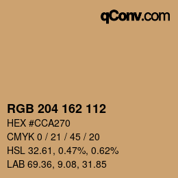 Farbcode: RGB 204 162 112 | qconv.com