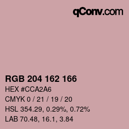 Color code: RGB 204 162 166 | qconv.com