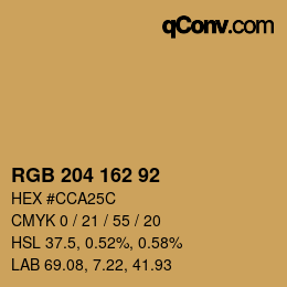 颜色代码: RGB 204 162 92 | qconv.com