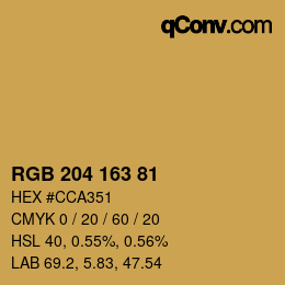 Farbcode: RGB 204 163 81 | qconv.com
