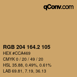 カラーコード: RGB 204 164.2 105 | qconv.com
