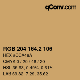 Color code: RGB 204 164.2 106 | qconv.com