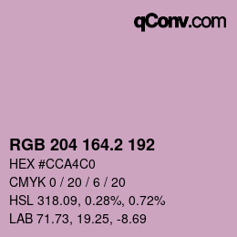 Color code: RGB 204 164.2 192 | qconv.com