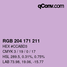 Code couleur: RGB 204 171 211 | qconv.com