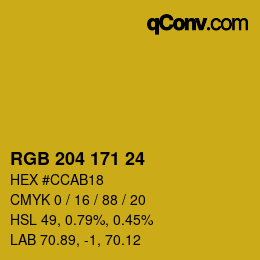 Color code: RGB 204 171 24 | qconv.com