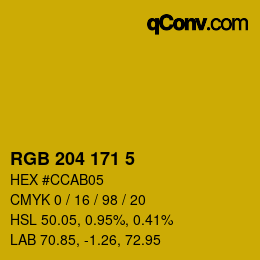 カラーコード: RGB 204 171 5 | qconv.com