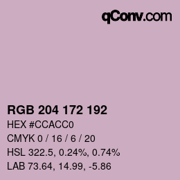 カラーコード: RGB 204 172 192 | qconv.com
