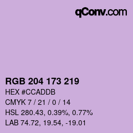颜色代码: RGB 204 173 219 | qconv.com