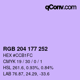 Farbcode: RGB 204 177 252 | qconv.com