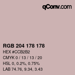 Color code: RGB 204 178 178 | qconv.com